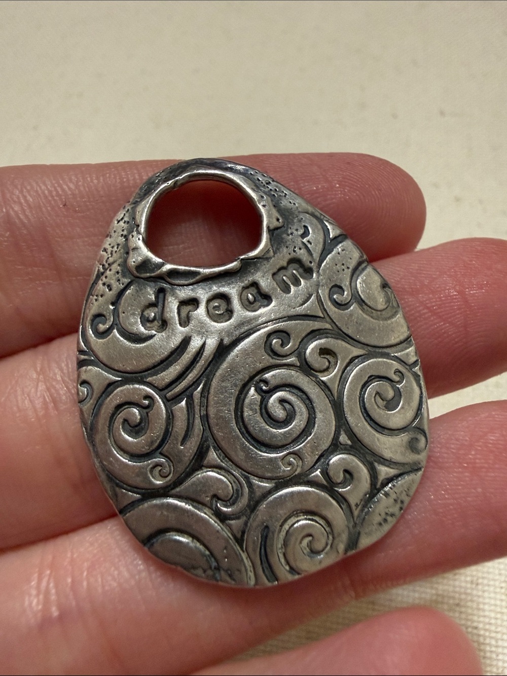 Sterling Silver 925 Dream Swirl Metal Pendant